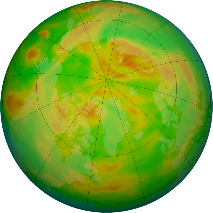 Arctic ozone map for 22 May 1990